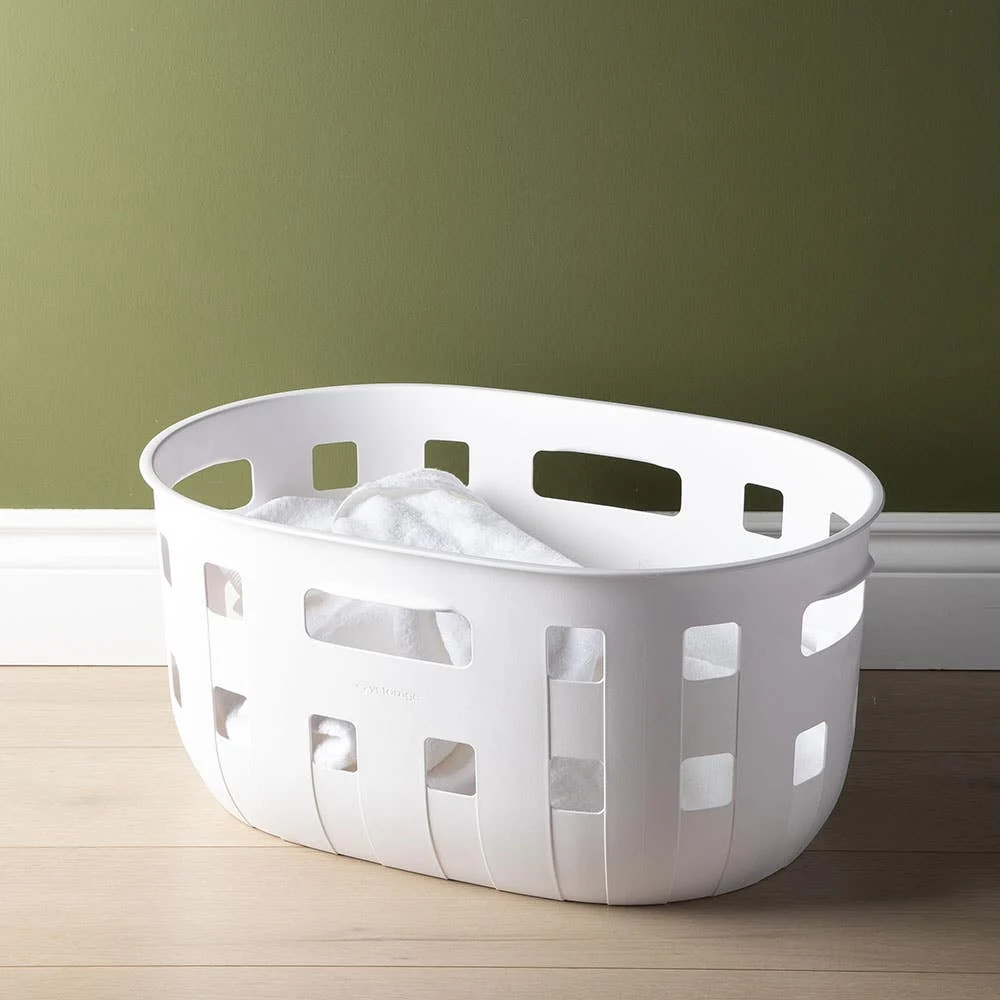 Ezy Storage Premium Aura '50l' Laundry Basket (White)