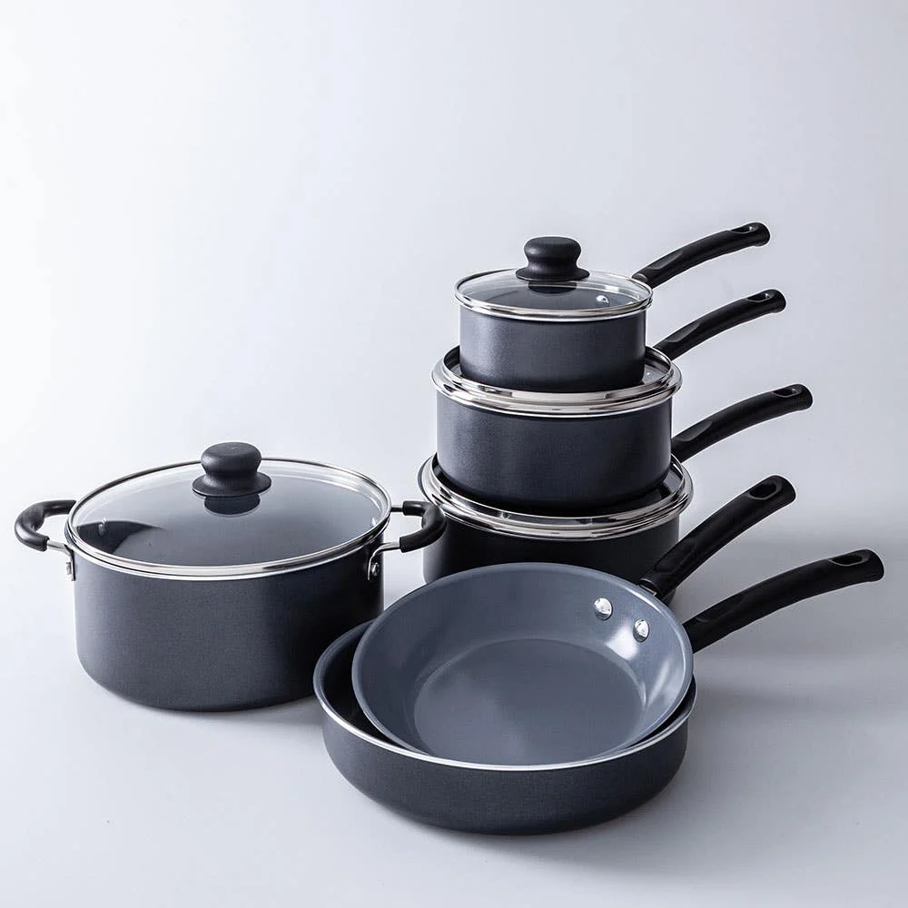 Tramontina Primaware Cookware Combo - Set of 10 (Black/Grey)