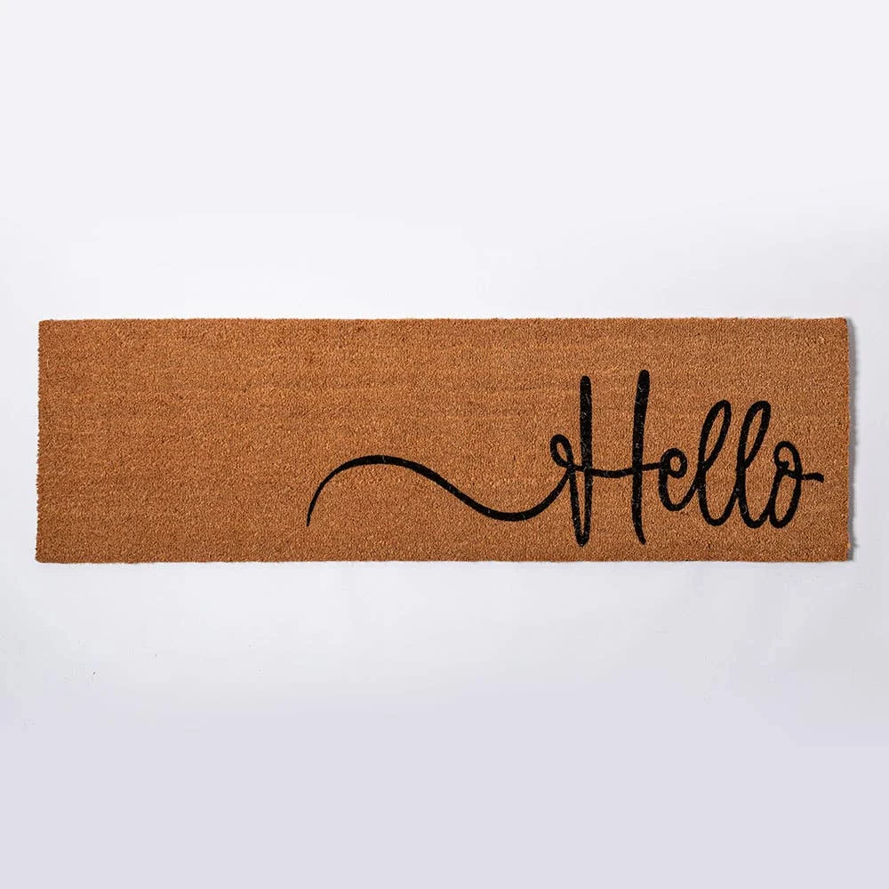 KSP Casual 'Hello' Coir Double Doormat (Natural)