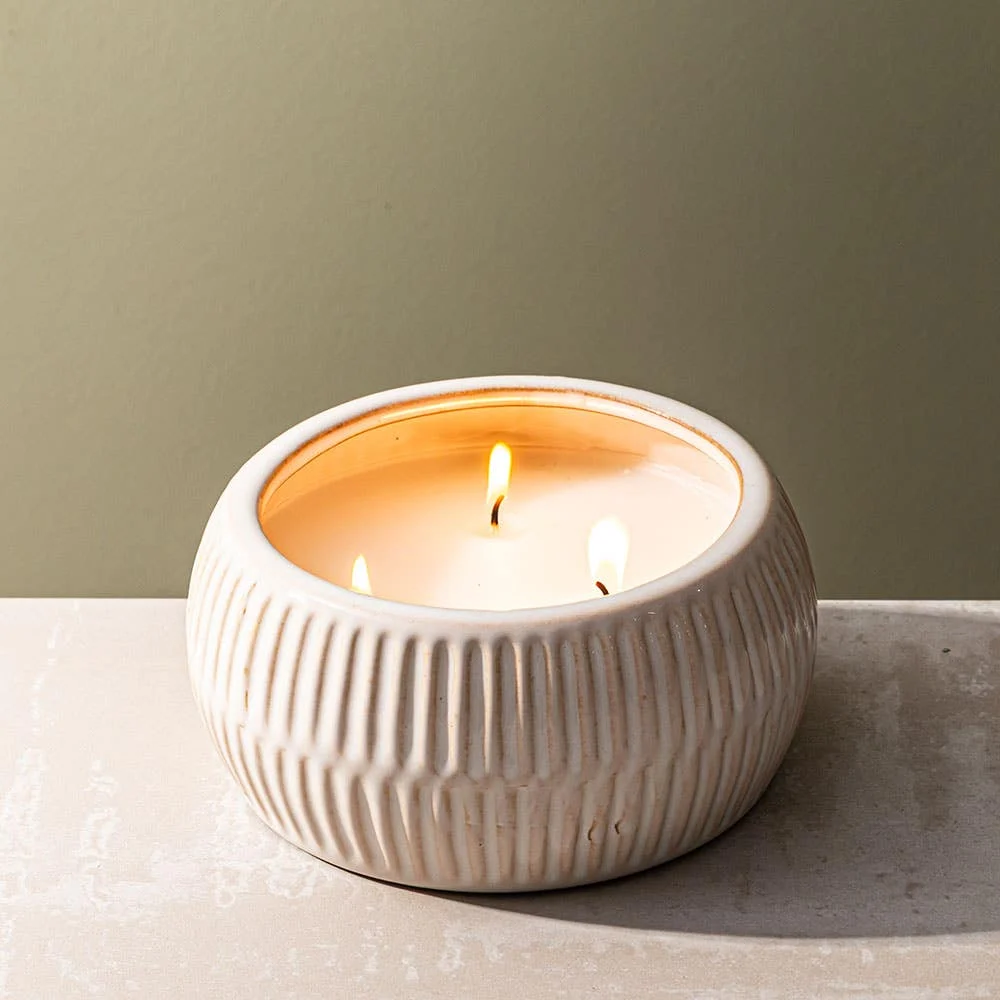 KSP Ceramic 'Ribbed' Citronella Candle