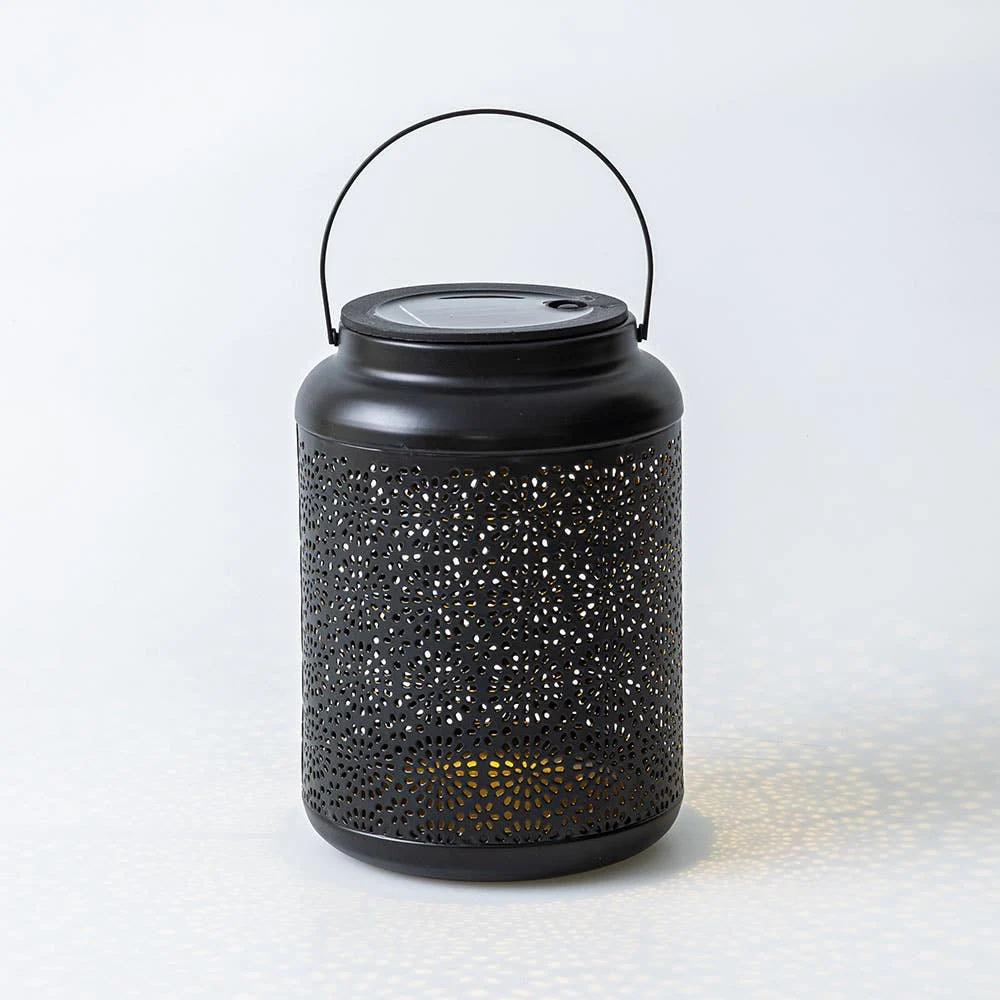 KSP Daisy 'Sunburst' Solar LED Metal Lantern (Black)