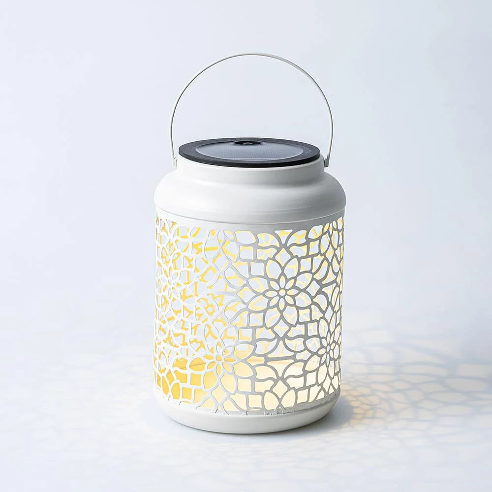 KSP Daisy 'Lotus' Solar LED Metal Lantern (White) 12 x 12 x 16.5 cm