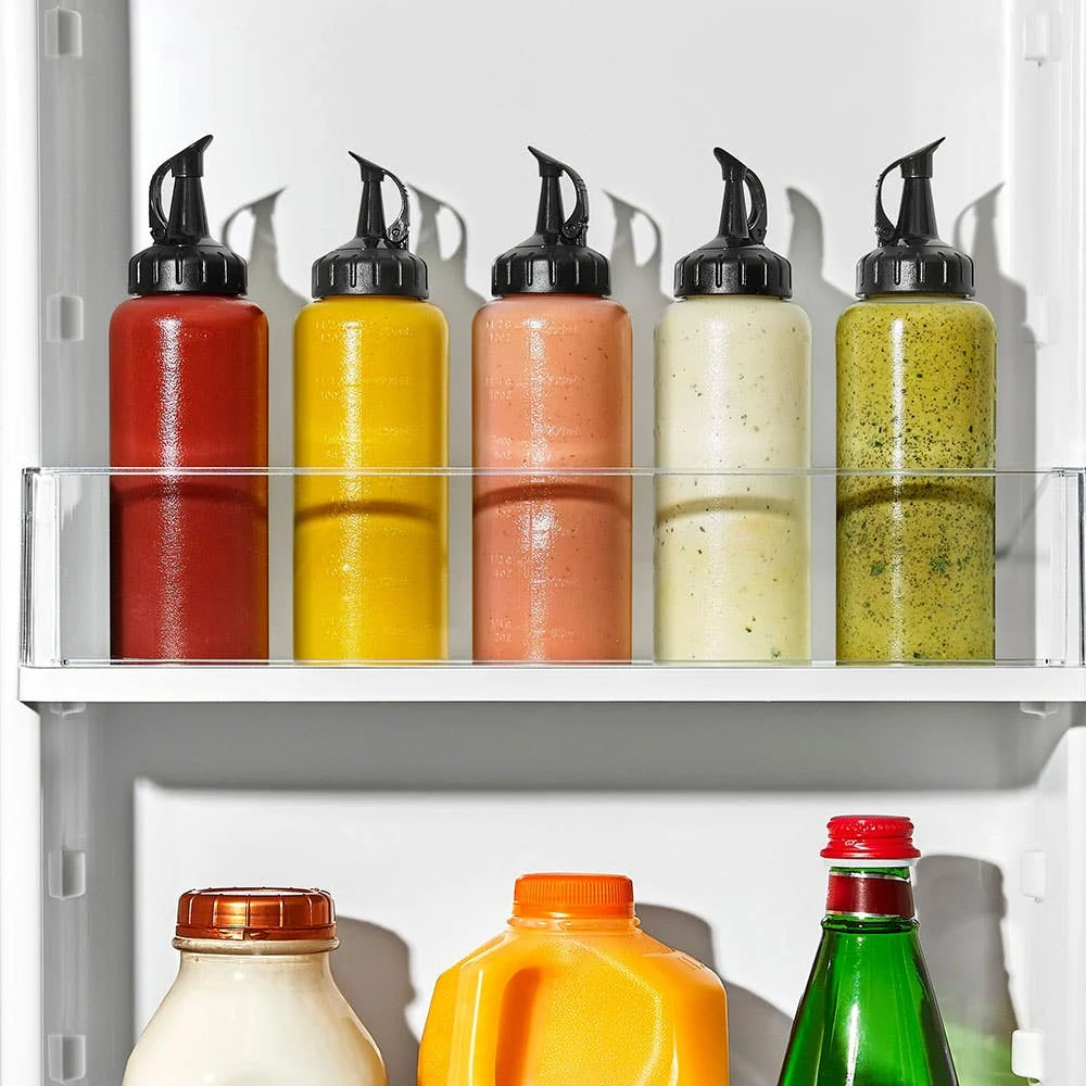 OXO Good Grips Plastic Squeeze Bottle - Set of 5 (Black/Clear)