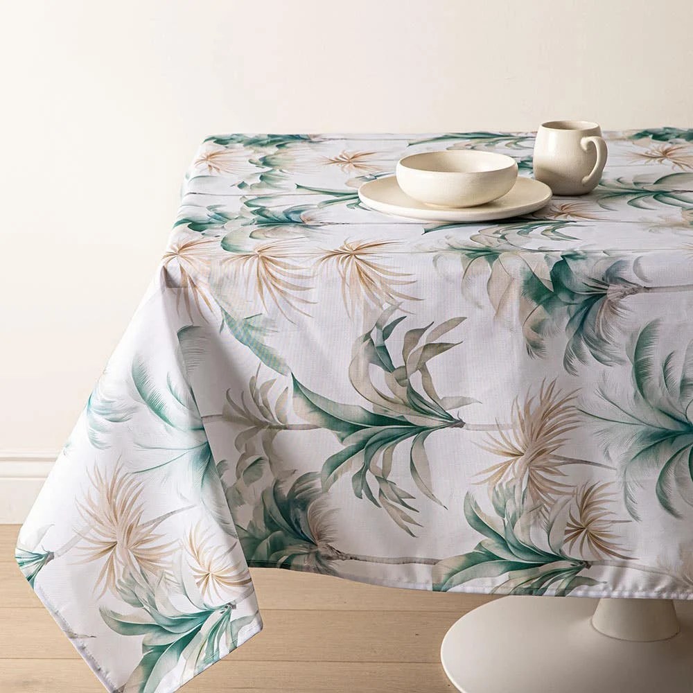 Easycare Printed 'Tropical Palm' Polyester Tablecloth 58x94 (Green)