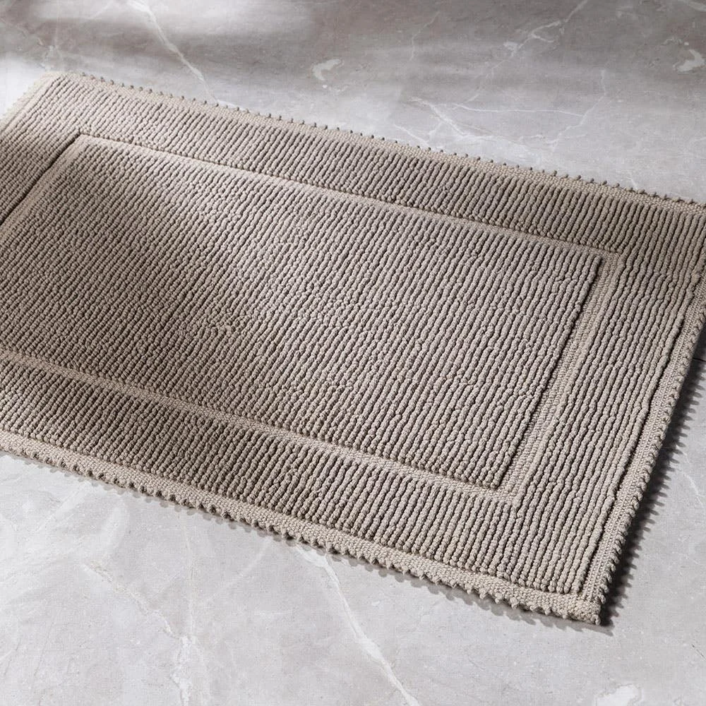 Harman Luxe Border Cotton Bathmat 20" x 32" (Taupe)