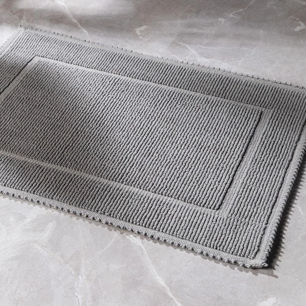 Harman Luxe Border Cotton Bathmat 20" x 32" (Grey)
