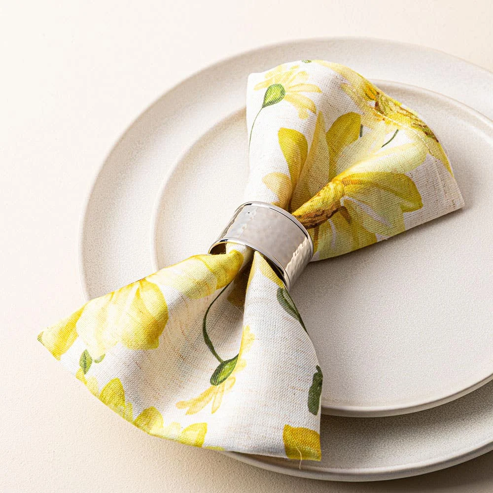Harman Printed 'Watercolour Sunflower' Linen Napkin - Set of 4