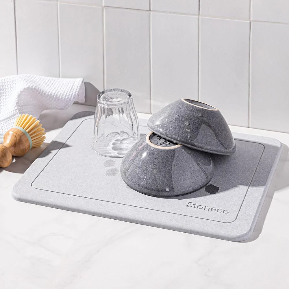 Texstyles Stoneco Stone Dish Drying Mat (Grey)