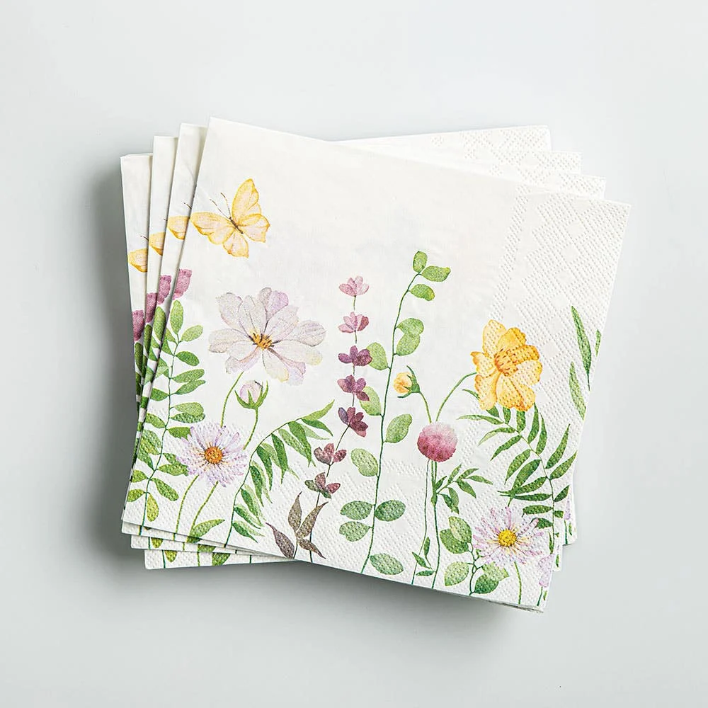 Harman 3-Ply 'Butterflies & Daisies' Paper Napkin - Set of 20