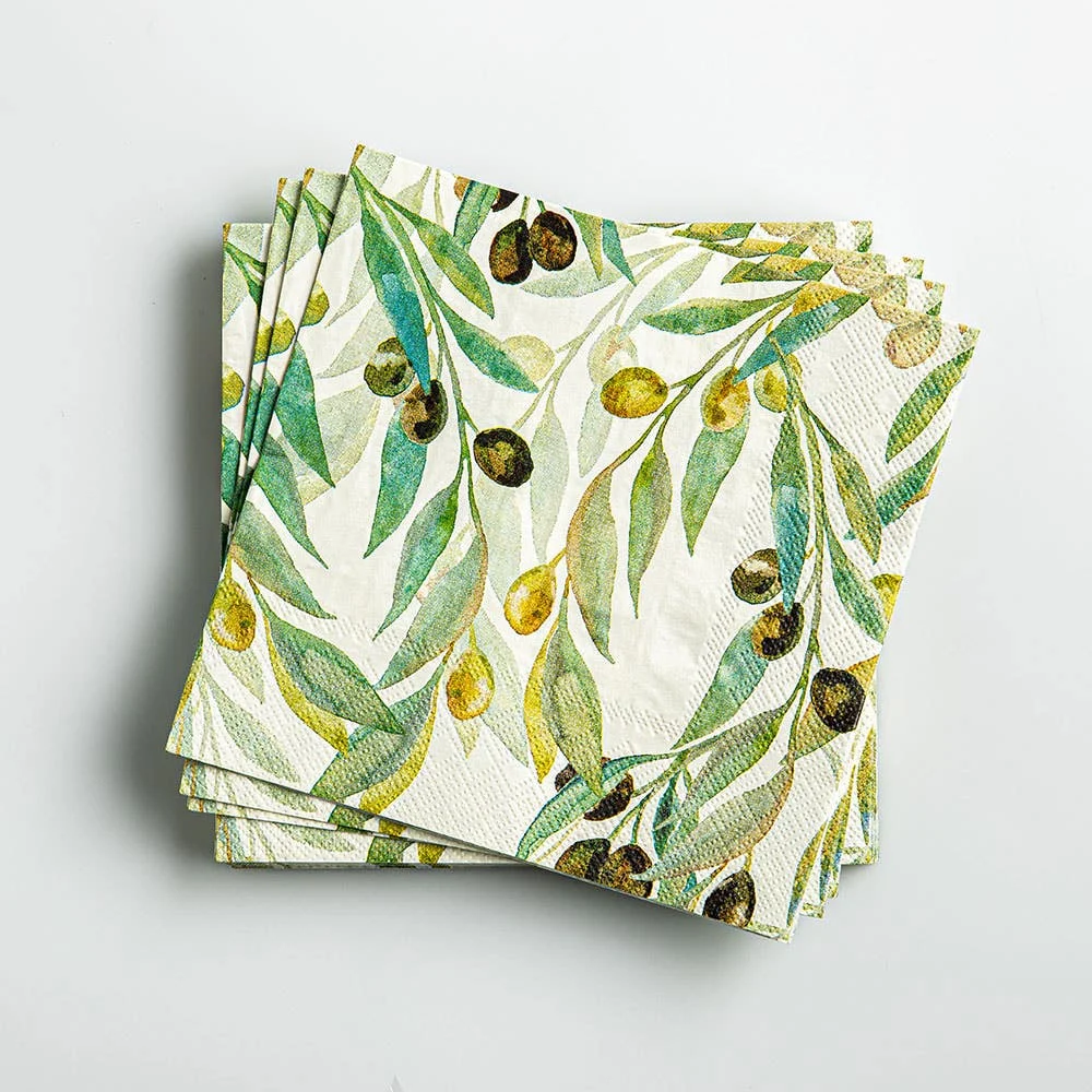 Harman 3-Ply 'Olive' Paper Napkin - Set of 20