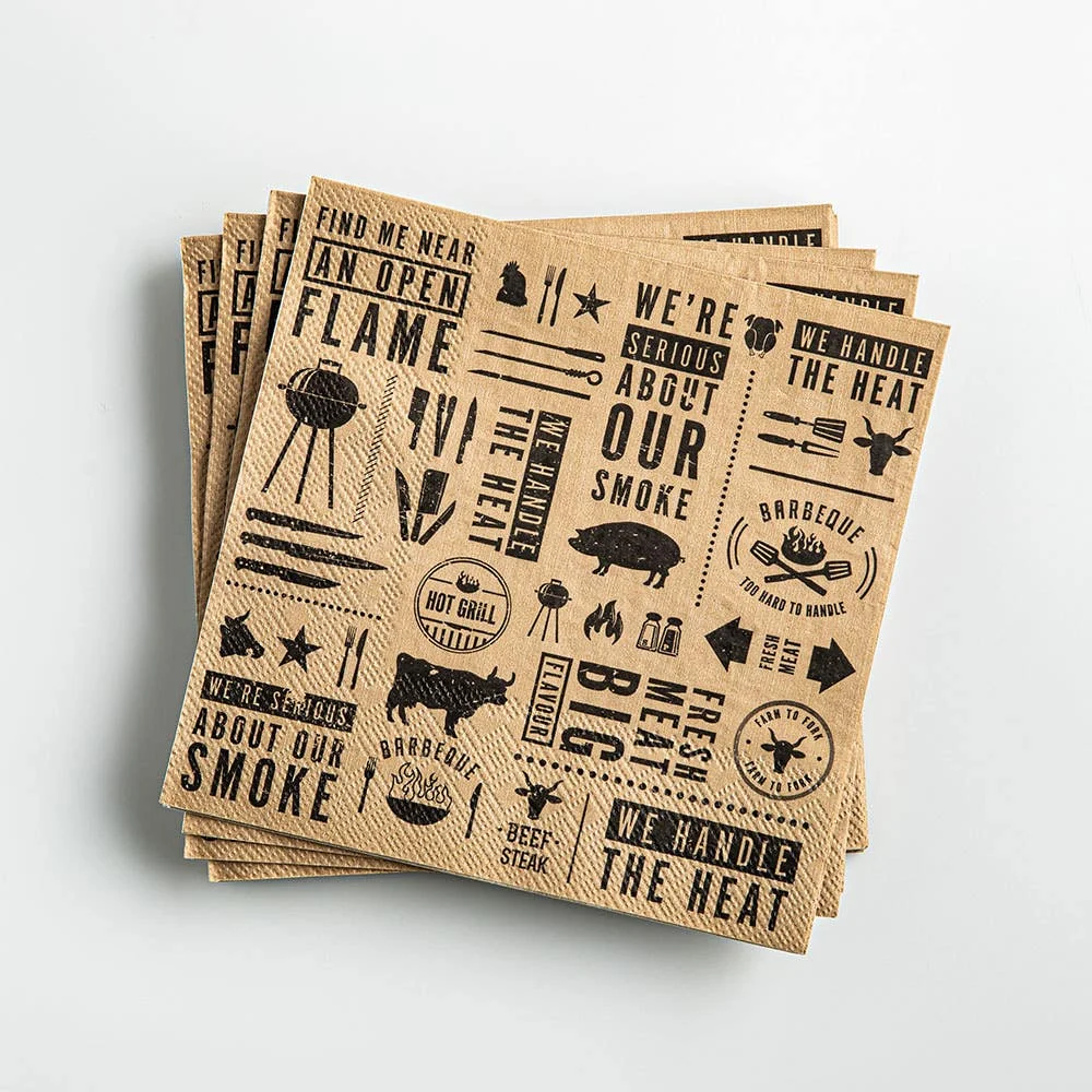 Harman 3-Ply 'We All Eat BBQ' Paper Napkin - Set of 20