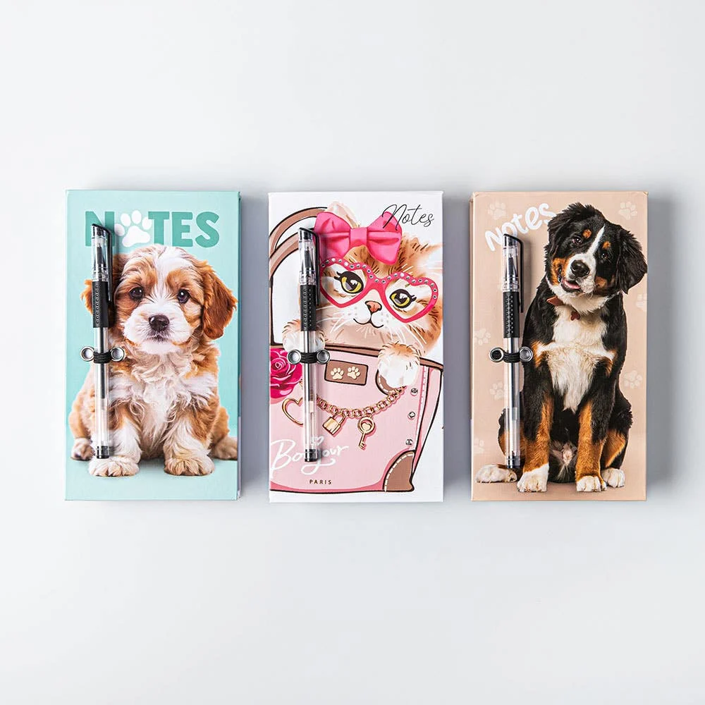 Peach Memo 'Bernese/Kitten/Havanese' Notepad with Pen (Asstd.)