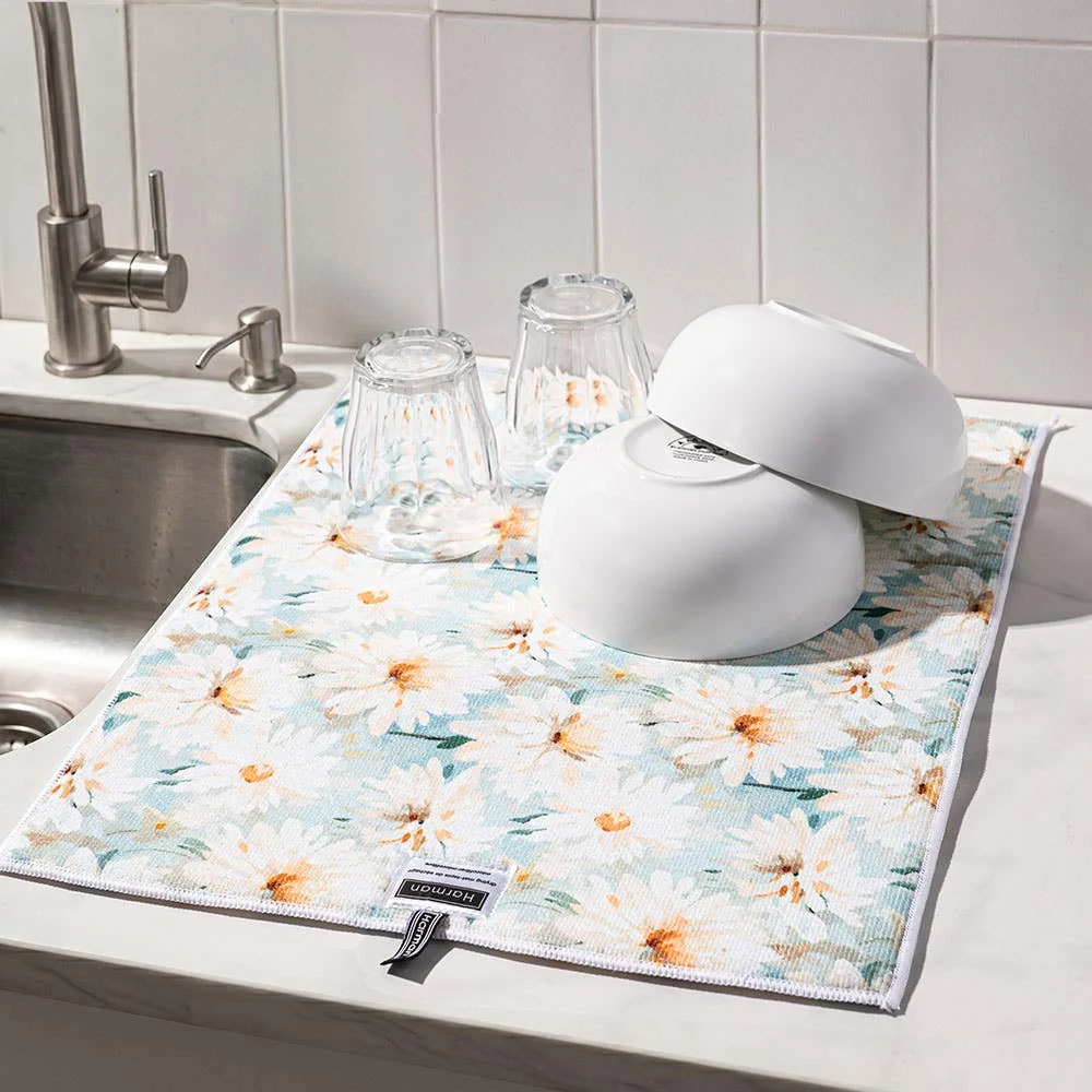 Harman Printed 'Watercolour Daisy' Microfibre Dish Drying Mat