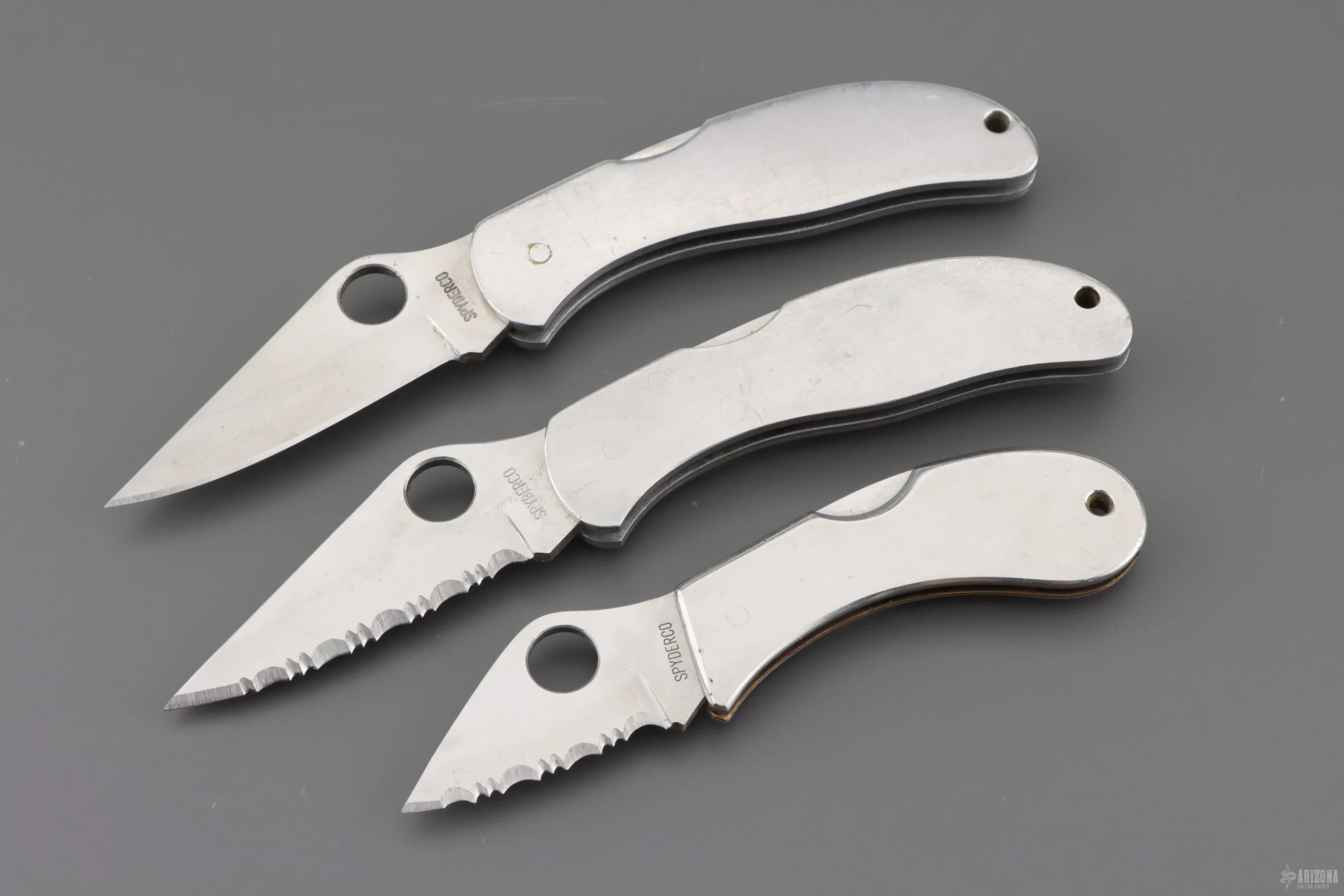 3 Vintage Stainless Steel Lockbacks