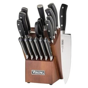 Viking 17-Piece German Steel Cutlery Set + Block