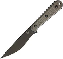Bastinelli Silence Slim Fixed Blade Knife OD Green Linen Micarta Handle N690 Plain Edge BAS222