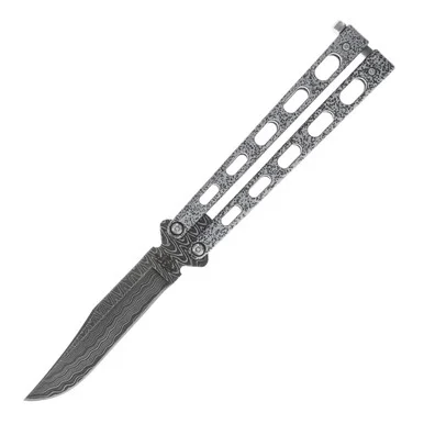 Bear & Son Balisong Damascus Clip Point BR114D