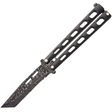 Bear & Son Butterfly Damascus - Silver Vein Zinc (3.38" Damascus) BC115TAND