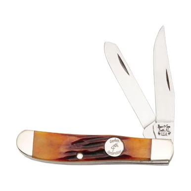 Bear & Son Red Stag Bone Mini Trapper Folding Knife BRCRSB07