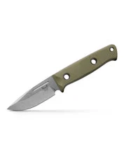 Benchmade Mini Bushcrafter Fixed Blade Knife OD Green G10 Handle S30V Drop Point Plain Edge Satin Finish 165-1