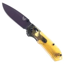 Benchmade Mini Freek Folding Knife Yellow Ultem Handlle CPM-M4 Plain Edge BM565PL-2501