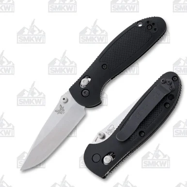 Benchmade Mini Griptilian Folding Knife Black 2.91in Satin Drop Point BM556S30V