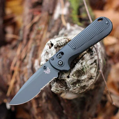 Benchmade Redoubt - 3.55" D2 Black Drop Point Combo Black Grivory 430SBK-02