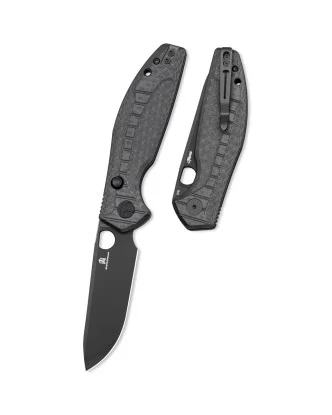 Bestech Angry Owl Black D2 G10 Carbon Fiber Pattern Black (BMK12F-2)