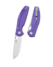 Bestechman Angry Owl Folding Knife Purple G10 Handle D2 Plain Stonewash/Satin Finish BMK12E-1