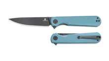 Bestechman Flick Folding Knife Jade G10 Handle D2 Plain Edge Black PVD Finish BMK13E