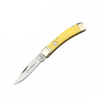 Boker Germany Treebrand Lockback - 2.95" D2 Uncoated Plain Blade Yellow Delrin Synthetic Handle 110818