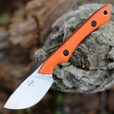 Boker Plus M.U.K. Fixed Blade Knife - 2.36" 14C28N Satin Skinner Blade Orange G10 Handle Kydex Sheath 02BP023