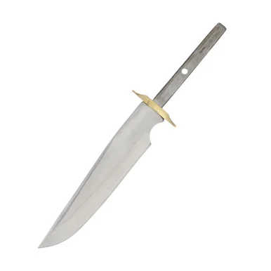 Bowie Fighter Knife Blank | 7.37" Push Tang | Brass Guard | DIY BL015