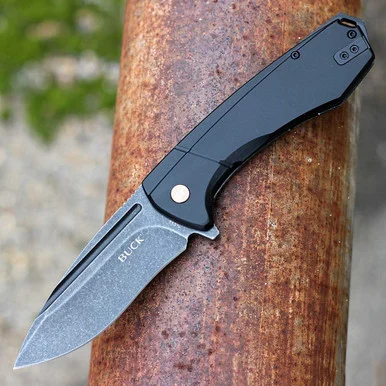 Buck 713 Ruckus – Black Aluminum with Copper Accents, 3.5" Black D2 Folding Knife 0713CPS