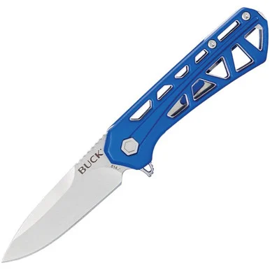 Buck 814 Mini Trace – Blue Aluminum, 2.43" 7Cr17MoV Folding Knife 0814BLS