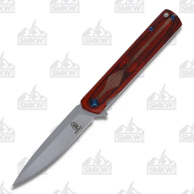 Buckshot Folding Knife Redwood – Stainless Steel 3.5in Plain Matte Drop Point NTPBK244WD