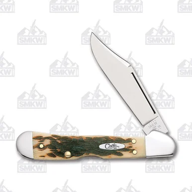 Case Amber Jigged Bone Mini CopperLock Folding Knife CA133
