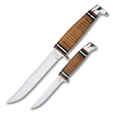 Case FINN Hunter Fixed Blade Knife Combo Set Stacked Leather CA0372