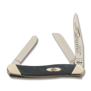 Case Slant Bolster Aquarius Corelon Medium Stockman Folding Knife CAS9318AQ
