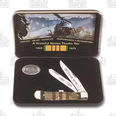 Case Vietnam War Trapper Folding Knife Gift Set CA22040