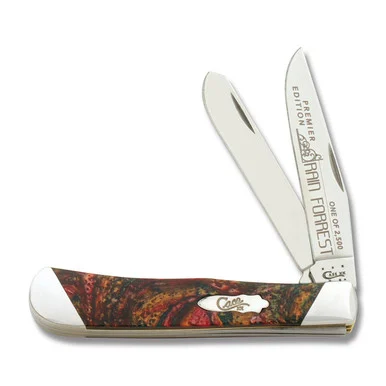 Case XX Slant Bolster Rain Forest Corelon Trapper Folding Knife CAS9254RF