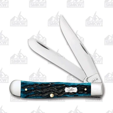 Case XX Trapper Folding Knife Mediterranean Blue Pocket Worn Peach Seed Jig CA51850