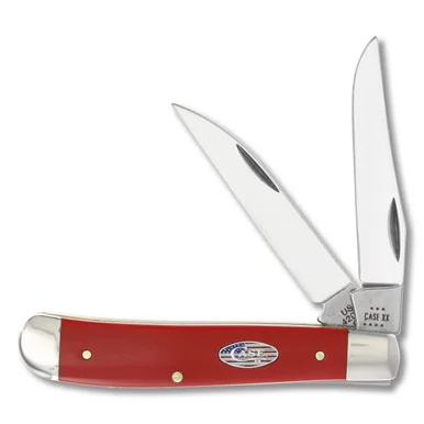 Case XXAmerican Workman Folding Knife 3.5in Carbon Steel Red Smooth Synthetic CA73927