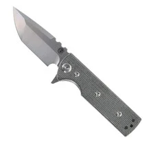 Chaves Knives Blue Label T.A.K. Linerlock Folding Knife Black Micarta Handle Elmax Tanto Plain Edge PVD Finish