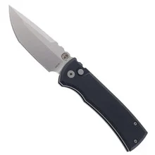 Chaves Knives Pro-Tech Automatic Redencion 229 Folding Knife Black Aluminum Handle S35VN Tanto Plain Black DLC Blade CK-1A10-2G3F-6D1