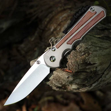 Chris Reeve Large Inkosi - 3.60" CPM MagnaCut Stonewashed Drop Point Plain Blade, Glass Blasted 6AL4V Titanium Natural Canvas Micarta Inlay Handle - LIN-1118-006