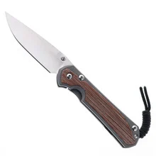 Chris Reeve Large Sebenza Natural Canvas Micarta Inlay Pocket Knife Titanium Handle POLISHED Magnacut Blade L31-1240