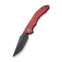 Civivi Bluetick Folding Knife Burgundy G10 Handle 14C28N Drop Point Plain Edge Black Stonewash Finish C23050-2