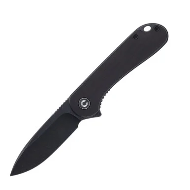CIVIVI Elementum Ebony 2.96 Inch Plain Black Stonewash Drop Point WKCC907W