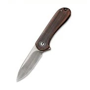 Civivi Mini Elementum Folding Knife Black Hand Rubbed Copper Handle 14C28N Plain Edge C18062Q-2
